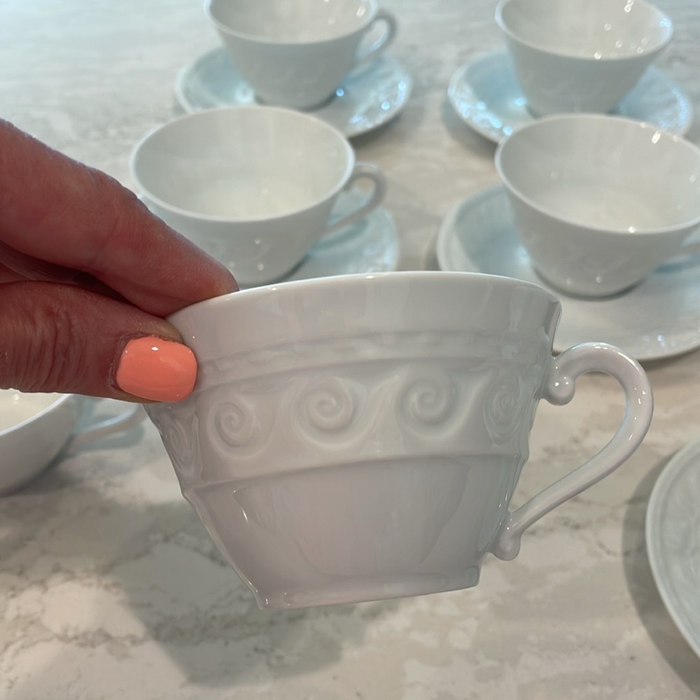 Bernardaud Louvre Tea Cup & Saucer Set of 8